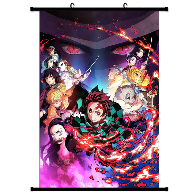 Demon Slayer Hanging Scroll Pintura, Desenhos Animados Impresso Anime, Home  Decor, Cartaz de parede, Sala de